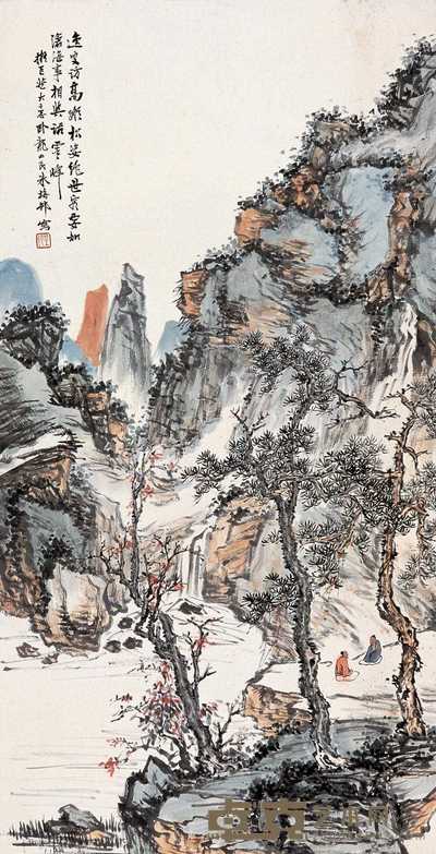 朱梅邨 山水 立轴 86.5×45cm